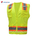 Amarelo laranja Hi Vis trabalho reflexivo segurança coletes ANSI classe 2 alta visibilidade aviso Waistcoat Workwear com bolsos